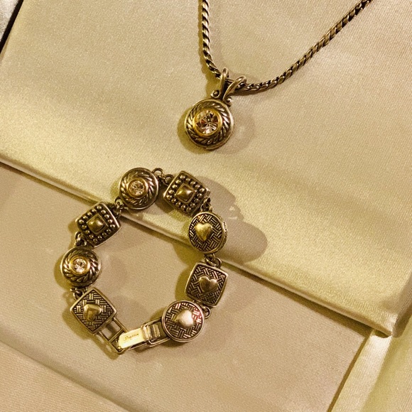 | Vintage Brighton Silver & Gold Pendant Necklace - Picture 8 of 8